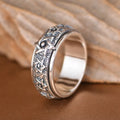 BOCAI New S925 Silver Retro Punk Men's Ring 10.5G~15.7G Rotatable Six-Pointed Star Alloy Main Ring Good Luck Gift Dropshipping