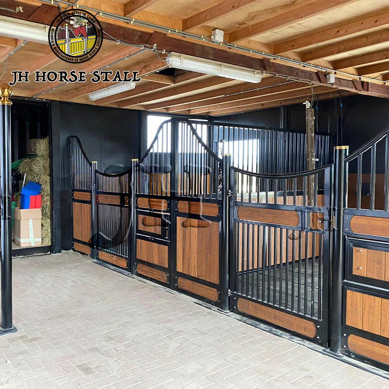 CE Certification JH High Density Carbonized Bamboo Horse Stable Hot Dipped Galvanized Permanent Horse Stable Panels