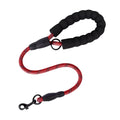 Fashionable Reflective Nylon Pet Leash for Medium Large Dogs Explosion-Proof P Chain Alloy Ribbon Decoration for Outdoor Walking