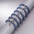 Wholesale Jewelry Owl Devil Eye Beaded Bracelet Resin Hamsa Hand Blue Evil Eyes Charm Bracelet for Women Men