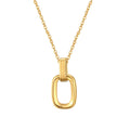 Yiwu DAICY Waterproof Non Tarnish Stainless Steel Oval Pendant Necklace Simple Cheap Necklace Wholesale Jewelry Women