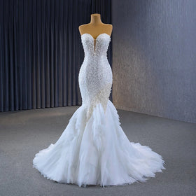 Jancember 222116 Sequins Pearls Trumpet Wedding Mermaid Dresses for Women
