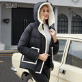 Customized Women's Padded Jacket Collar Hooded Winter Clothes for Women Fashion Europe and the United States Padded Jacket