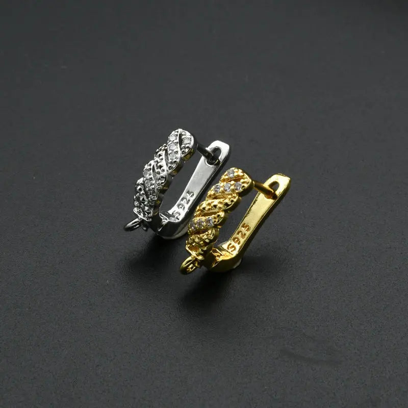 Liwan Plaza Jewelry Wholesale Supplier Nickel Free Gold Plated Copper CZ Paved Hoop Earring for DIY Women Jewelry Making