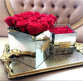 9 Holes square Acrylic Flower Box With Mirror Acrylic Rose Box