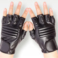 Fingerless PU Faux Leather Gloves Driving Gloves Outdoor Sports Half Finger Glove