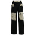 Men's Sweatpants Manufacturer Custom Heavyweight Workwear Wide Leg Pants Contrast Color Pocket Panels Sweatpants