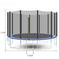 8ft Large Outdoor PVC Garden Trampoline for Kids 2.44m Kids Trampoline with Safety Edge Cover Enclosure Net Ladder for Boys