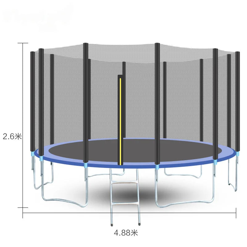 8ft Large Outdoor PVC Garden Trampoline for Kids 2.44m Kids Trampoline with Safety Edge Cover Enclosure Net Ladder for Boys