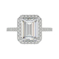Classic Jewelry Silver Plated Geometric Ring Women Glitter Micro Pave Zircon CZ Square Ring for Girl
