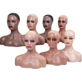 2026 Pvc Mannequin Head and Bust Female for Wig Display African American Head Female Mannequin Head with Shoulders