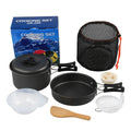 Outdoor Portable Camping Pot 1-2 People Picnic Barbecue Pots and Utensils Hiking Cookware