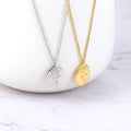 Best Selling 18k Gold Plated Stainless Steel Dainty Oval Rose Flower Pendant Necklace for Valentine's Day Gift Women