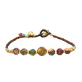 Bohemian Handmade Bracelet Natural Stones Beaded Turquoise Bell Bracelets for Women Girls