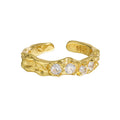 Whosale White CZ Zircon Ring 925 Sterling Silver 925 Jewellery Rings Gold Plated Adjustable Silver Ring for Woman