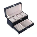 Stock 2 Layers Jewelry Organizer PU Leather Jewelry 4 Watch Box