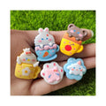 Cute Mini Cartoon Cup Rabbit Bear Cat Resin Flatback Cabochon Ornament Jewelry Making Hairwear Accessories