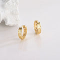 Fashion Jewelry 925 Sterling Silver Statement Earrings Geometric Hollow Wave Shape Gold Plated Hoop Earrings Women