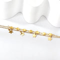 Trendy 18k Gold Plated Foot Jewelry Round Piece Star Anklet Chain Double Stainless Steel Anklets for Women