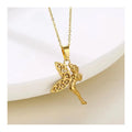 Tarnish Free Gold Cupid Girl Angel Pendant Necklace 18K PVD Plating Stainless Steel Waterproof Jewelry for Women