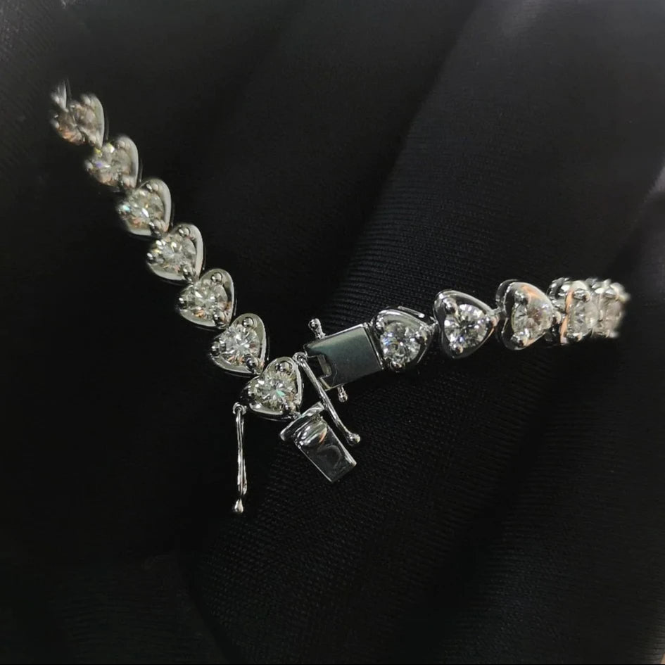 in Stock 18k Solid Gold Natural Diamond Tennis Bracelet for Women 4.2 Carats AU750 FG VS Real VS Real Natural Diamond Bracelet