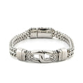 Fatingna Vintage Buddhism Inspired Stainless Steel Bracelet with Mysterious Pattern Silver & Gold Plating Trendy Gift