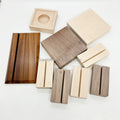 Customized Natural Solid Wood Beech Walnut Maple Oak Circular Rectangular Advertising Bracket Handicraft Wooden Display Rack