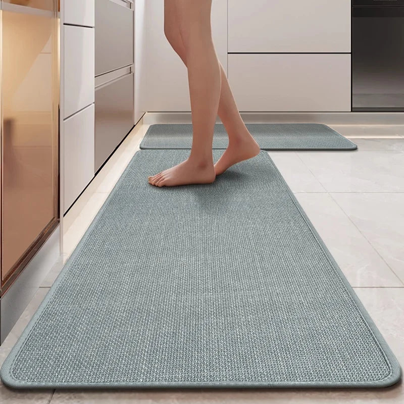 Faux Linen Kitchen Mat Anti Fatigue Mats for Kitchen Floor