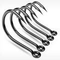 Black Nickel Rust-proof Catfish Hooks 1#-12/0# for Bass Shark & Pike Trolling Fishing Saltwater/Freshwater Use