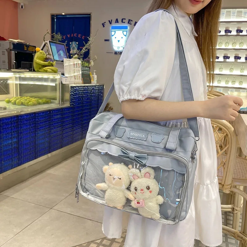 Japanese and Korean Cute Transparent Pain Ita Baby Bag One Shoulder Loli Handbag Large Capacity Simple Wind Small Fresh