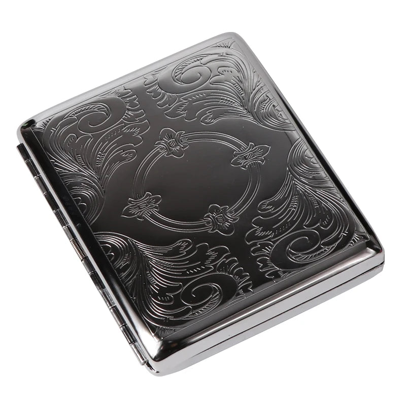 Wholesale Vintage Luxury Die Casting Metal Cigarette Case Box Portable Classic Paper Holder with Printed Logo for Storage