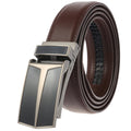 Men's Leather Alloy Automatic Buckle Belt Custom LY33-0288-1