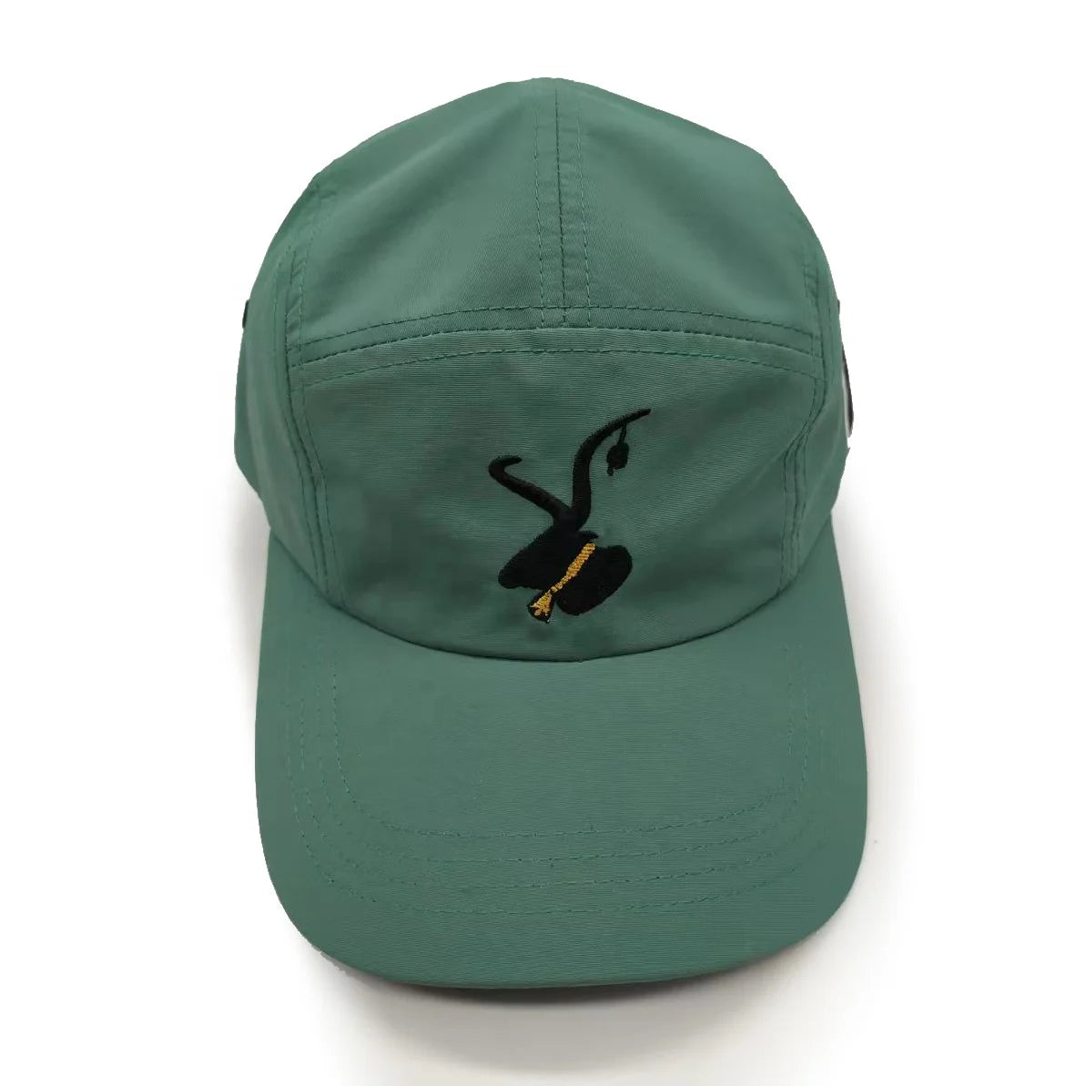 OEM Custom Outdoor High Quality Five Panel Nylon Camp Cap Waterproof Sport Running Camper Gorras Woven Label Logo Camping Hat
