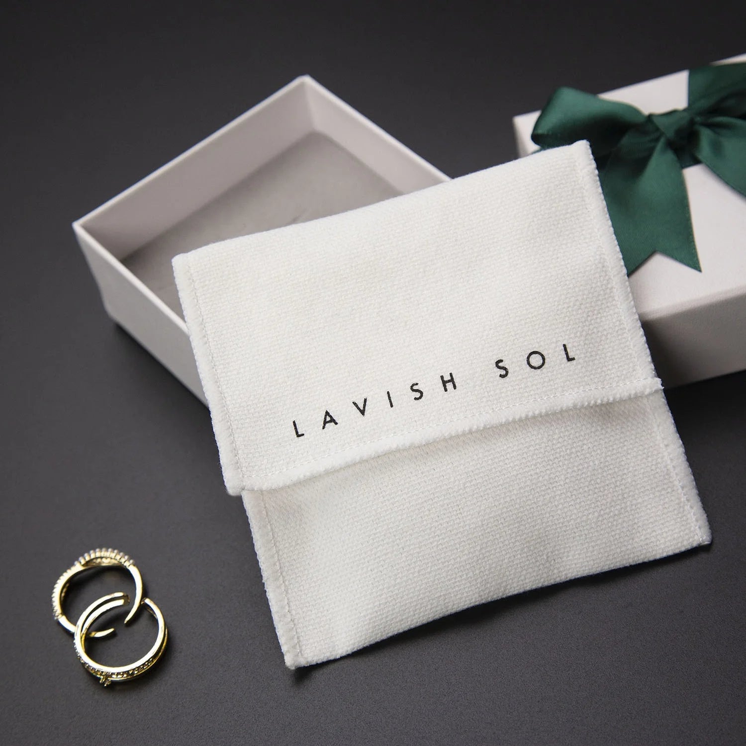 Cotton Canvas Luxury Envelope Jewelry Gift Pouch Flap Scratch Resistant Customizable Size/Colors Logo Square 120-250GSM