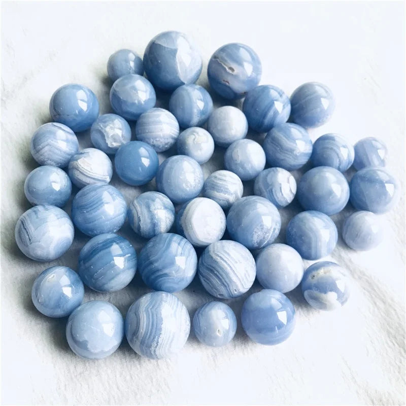 Natural Crystal Ball Healing Crystal Stone Blue Lace Agate Sphere for Decoration