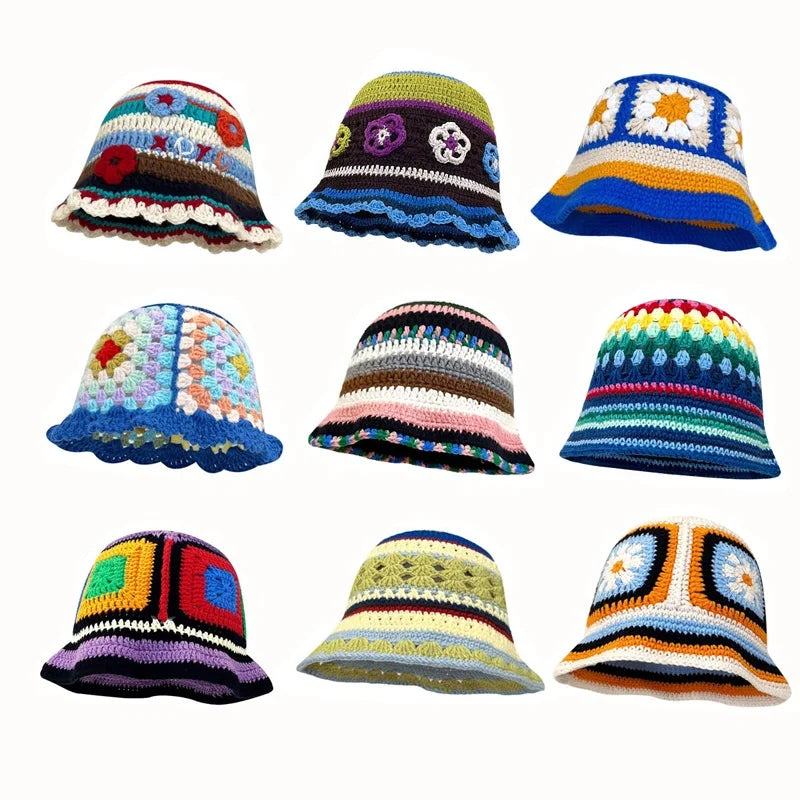 Wholesale New Style Women Crochet Hat Handmade Colors Fashion Hat Street Trend Hat for Girls