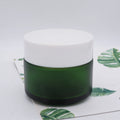 100ml Matte Green Skin Care Cream Usage Empty Glass Jar with White Screw Top