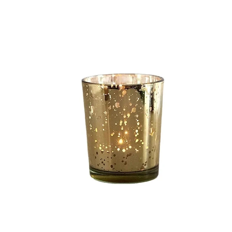 Sell Well Custom Plating Gold Silver Red Colored Empty Glass  Jar
