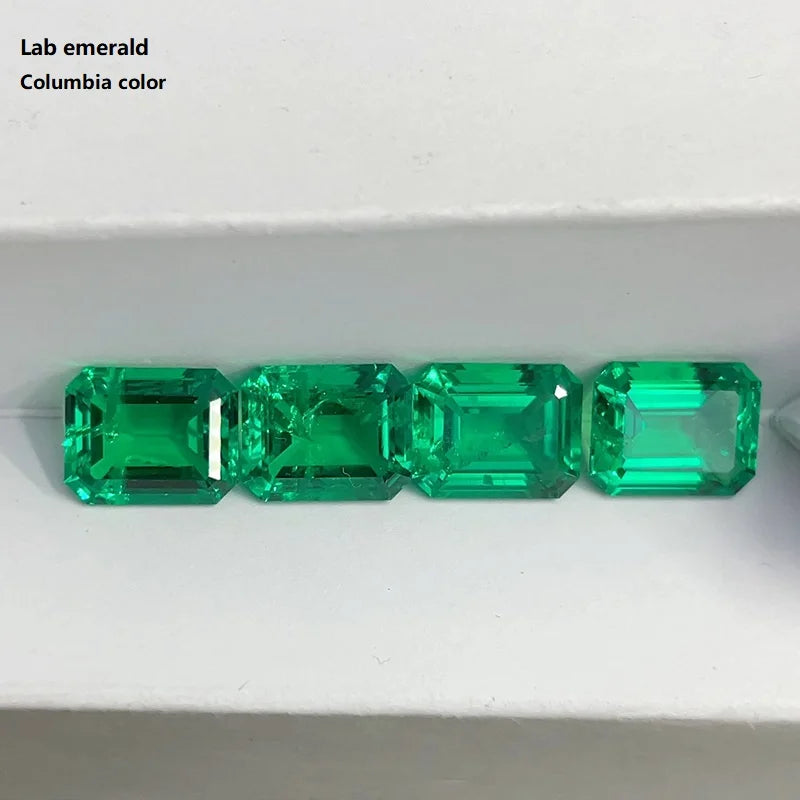Excellent Colombian Rough Hydrothermal Emerald 7x9mm 1.95ct Synthetic Gemstone for Jewelry