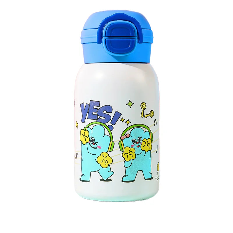 2024 New Color With Pattern Hanging Rope Double Mouth Portable Custom Cup 304 Stainless Steel Thermos Cup