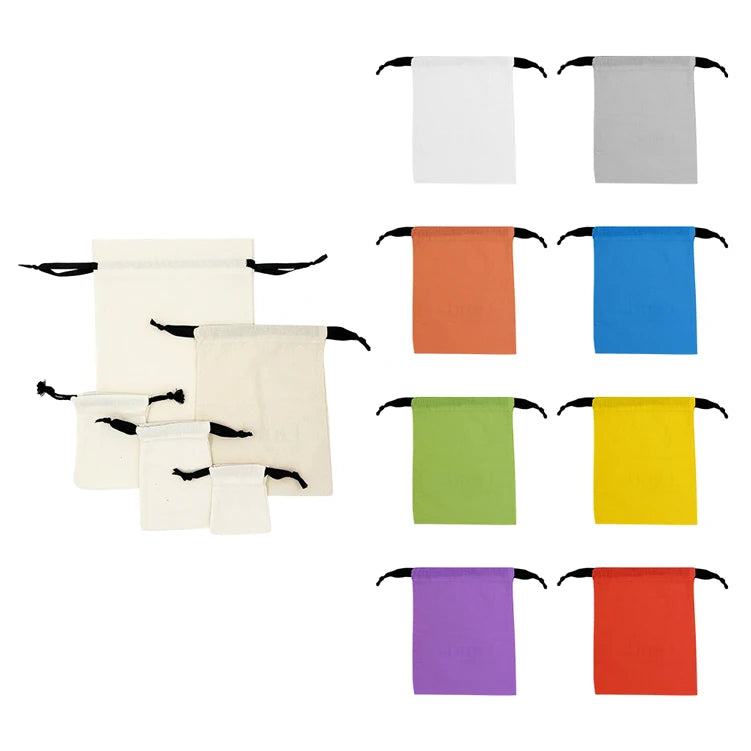 Promotional Price Organic Small Muslin Jute Cotton Drawstring Bags Recycle Linen Bag Custom Logo Canvas Canvas Drawstring Bag