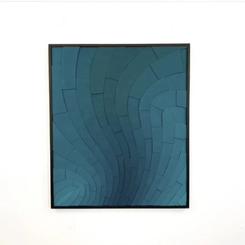 Modern Abstract Wood Wall Art Decor Minimalist Geometric Lines Mosaic Wall Decor Living Room Hotel Office Art