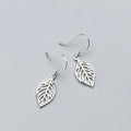 Minimalist Jewellery Dainty Leaf Shape Hanging Dangle 925 Sterling Silver Drop Earrings Fashion Jewelry for Women