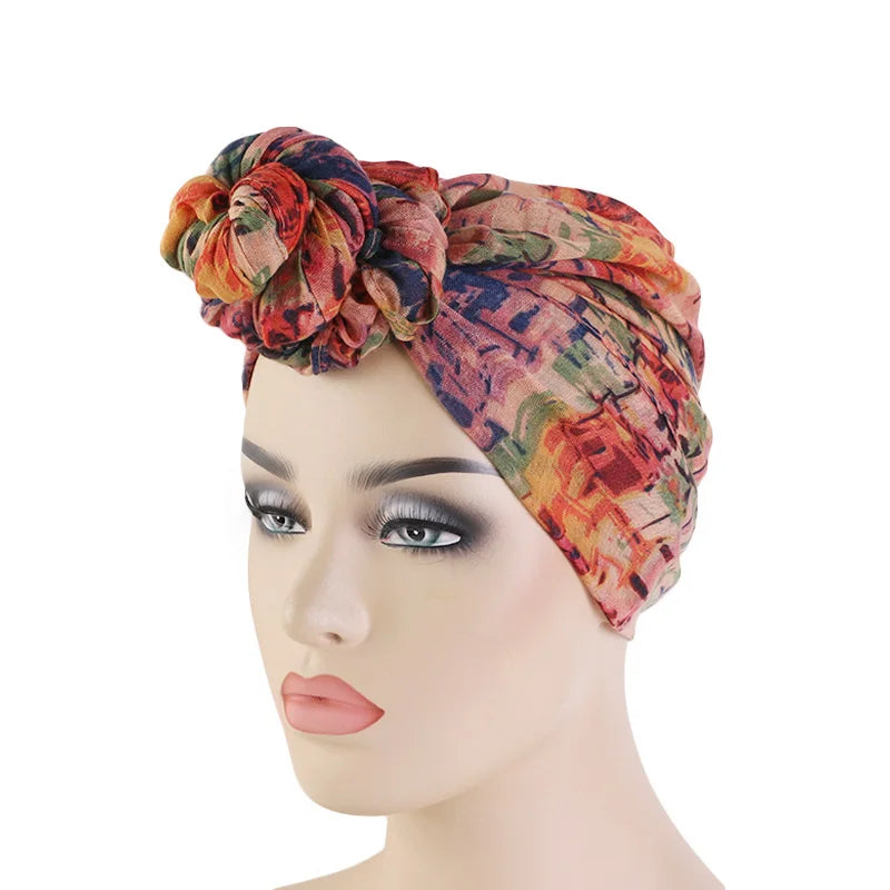 Wholesale Custom Logo Hair Accessories African Style Head Wrap Head Scarf Voile Long Hair Scarf Turban Bandana for Wome