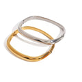 Latest 18K Gold Plated Stainless Steel Jewelry Smooth Square Second-Hand Bangle Waterproof for Woman Gifts Bracelet B252514