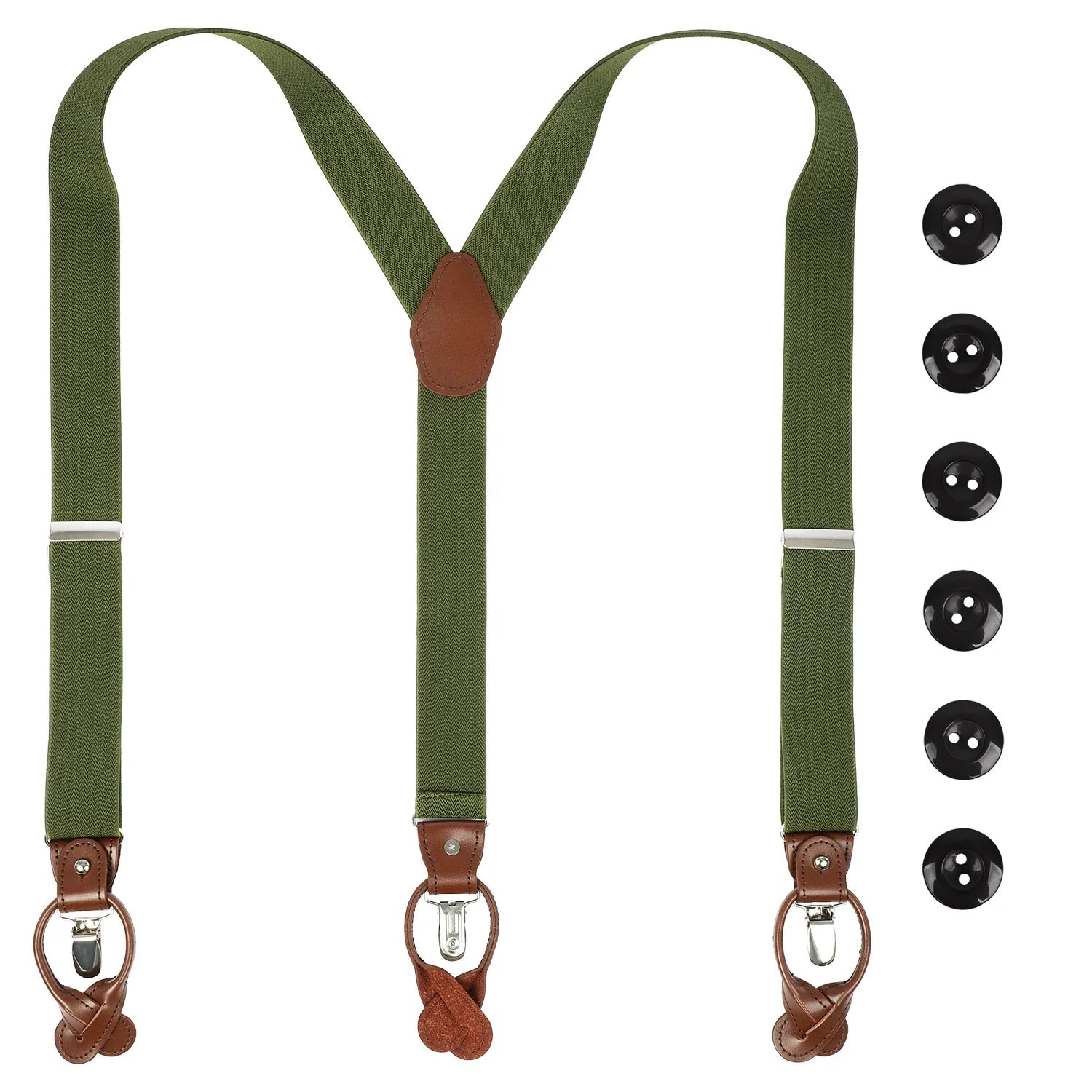 Custom Men Y-Back Adjustable Suspenders Trimmed Button End Tuxedo Many Colors Designs Polyester 3.5cm Width Copper Custom Brand