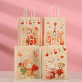 Hot Selling Romantic Bear Printing Love Kraft Paper Bag Couple Gift Kids Toys Clothing Shopping Paper Bag in Stock