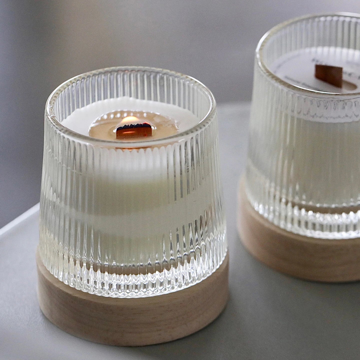 Smokeless Soy Wax Candle Cup  Swivel Glass Scented Candle