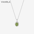 VIANRLA Jewelry Necklace Crystal Stone Pendant 925 Sterling Silver 18k Gold Chain Dainty Jewelry