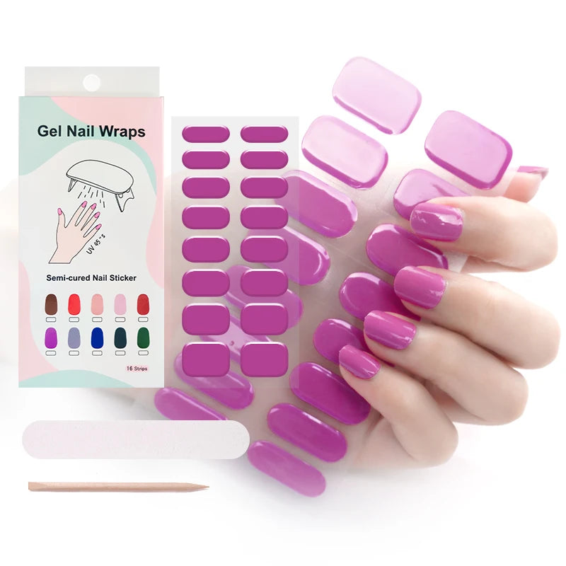 Korean 3D Semi-Cured Nail Wrap Custom Logo UV Cured Lamp for Art Nails Gel Application Nail Gel Strip Category